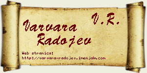 Varvara Radojev vizit kartica
